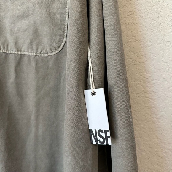 NWT NSF L/S Cargo Button-Up Shirt Boxy Oversized in Sage Green - Picture 4 of 9